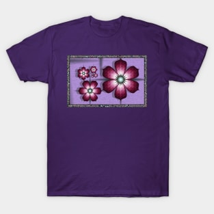 Purple Fractal Flowers T-Shirt